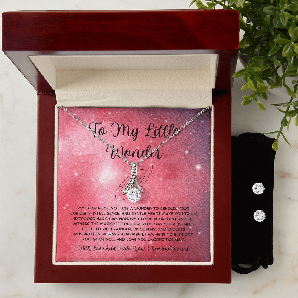To My Little Wonder - From Aunt to Niece Alluring Beauty Necklace With Earrings
