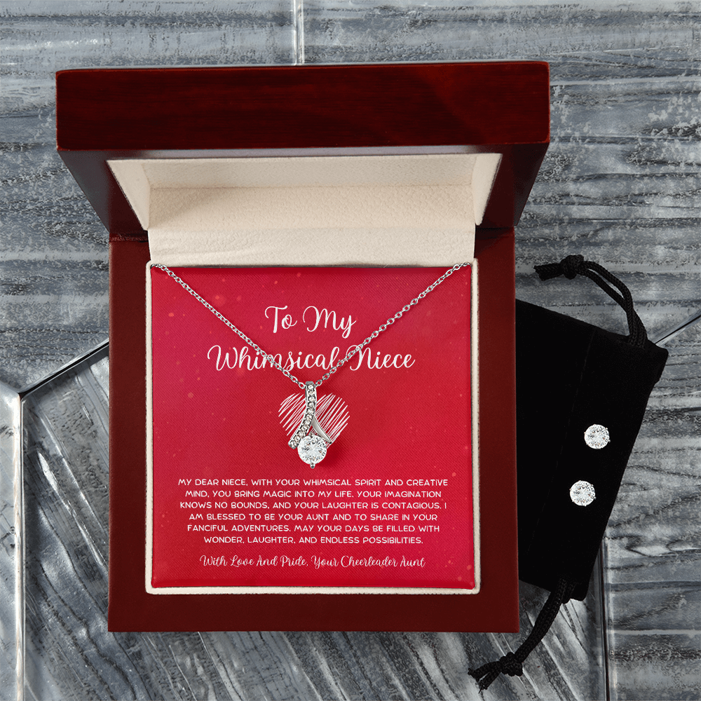 To My Whimsical Niece - From Aunt to Niece Alluring Beauty Necklace With Earrings