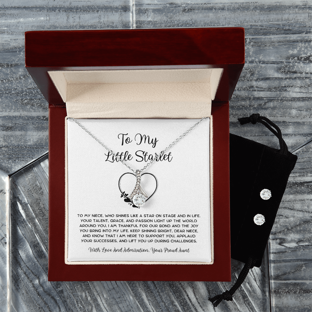 To My Little Starlet - From Aunt to Niece Alluring Beauty Necklace With Earrings