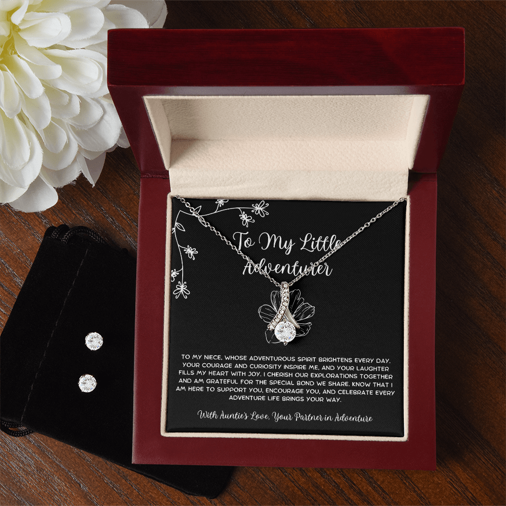 To My Little Adventurer - From Aunt to Niece Alluring Beauty Necklace With Earrings