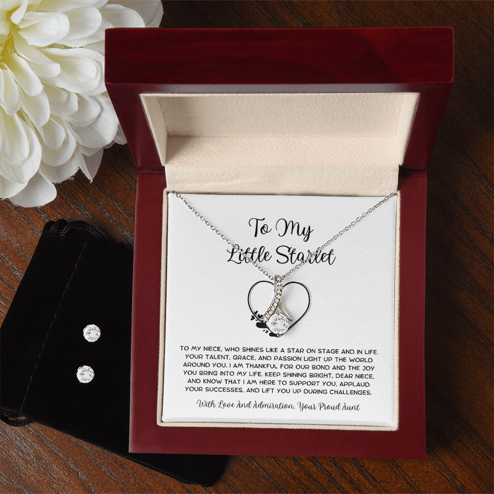 To My Little Starlet - From Aunt to Niece Alluring Beauty Necklace With Earrings