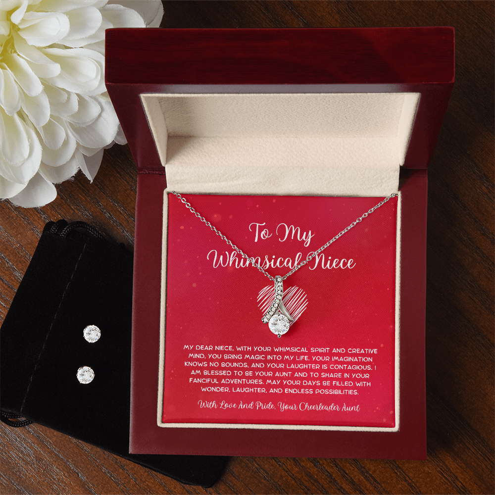 To My Whimsical Niece - From Aunt to Niece Alluring Beauty Necklace With Earrings