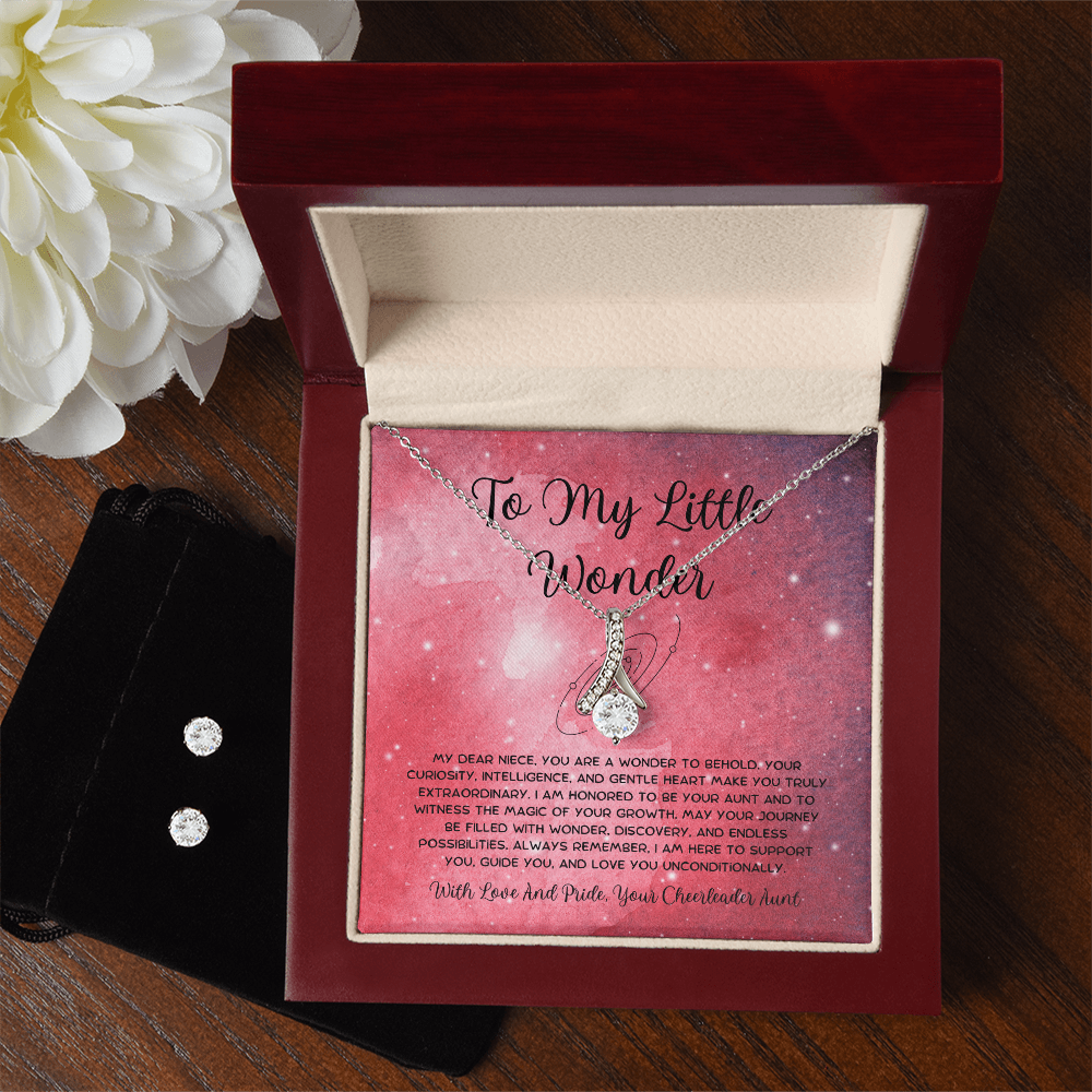 To My Little Wonder - From Aunt to Niece Alluring Beauty Necklace With Earrings