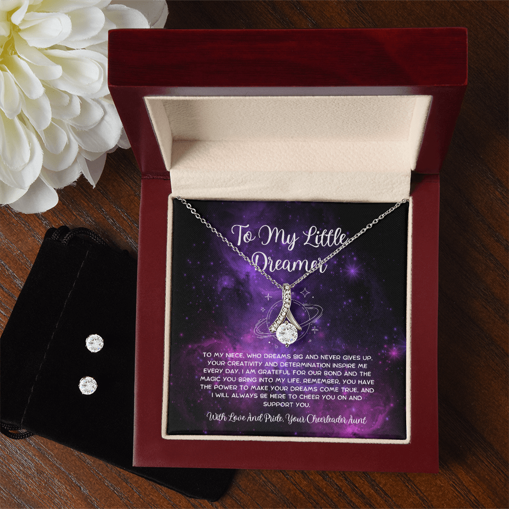 To My Little Dreamer - From Aunt to Niece Alluring Beauty Necklace With Earrings