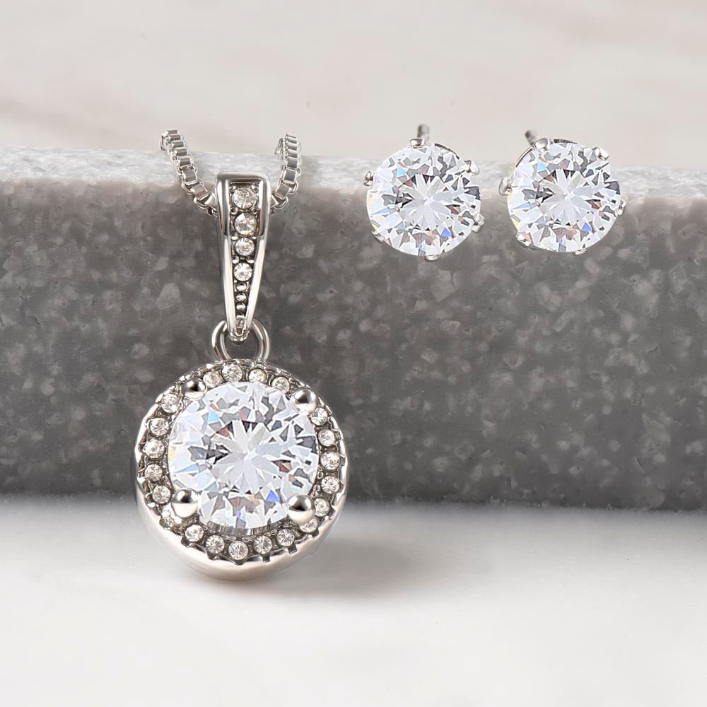 To My Braveheart Niece - From Aunt to Niece Eternal Hope Necklace With Earrings