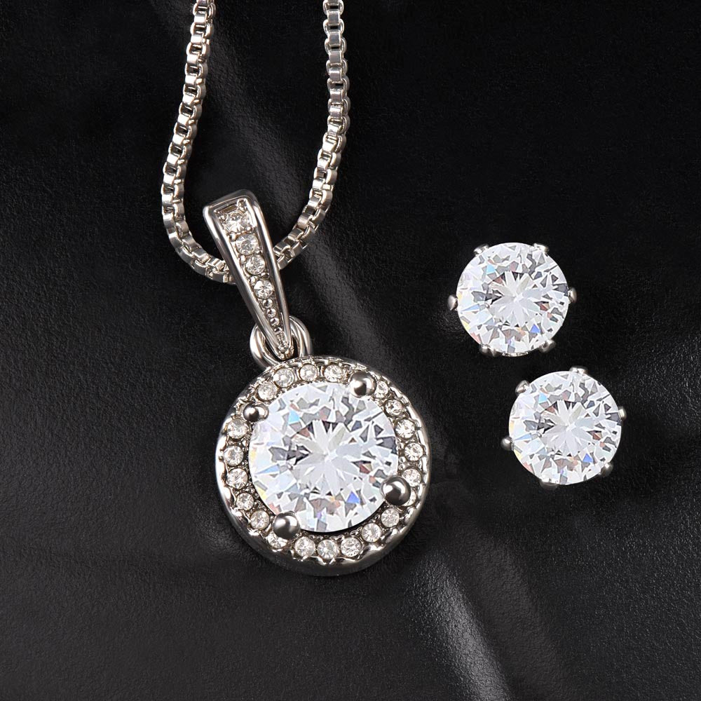 To My Braveheart Niece - From Aunt to Niece Eternal Hope Necklace With Earrings