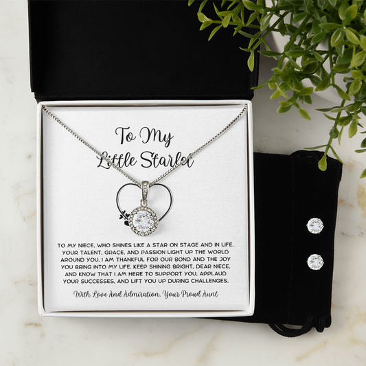 To My Little Starlet - From Aunt to Niece Eternal Hope Necklace With Earrings
