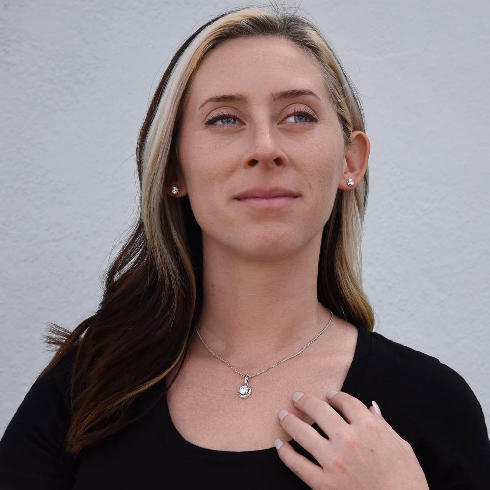 To My Braveheart Niece - From Aunt to Niece Eternal Hope Necklace With Earrings