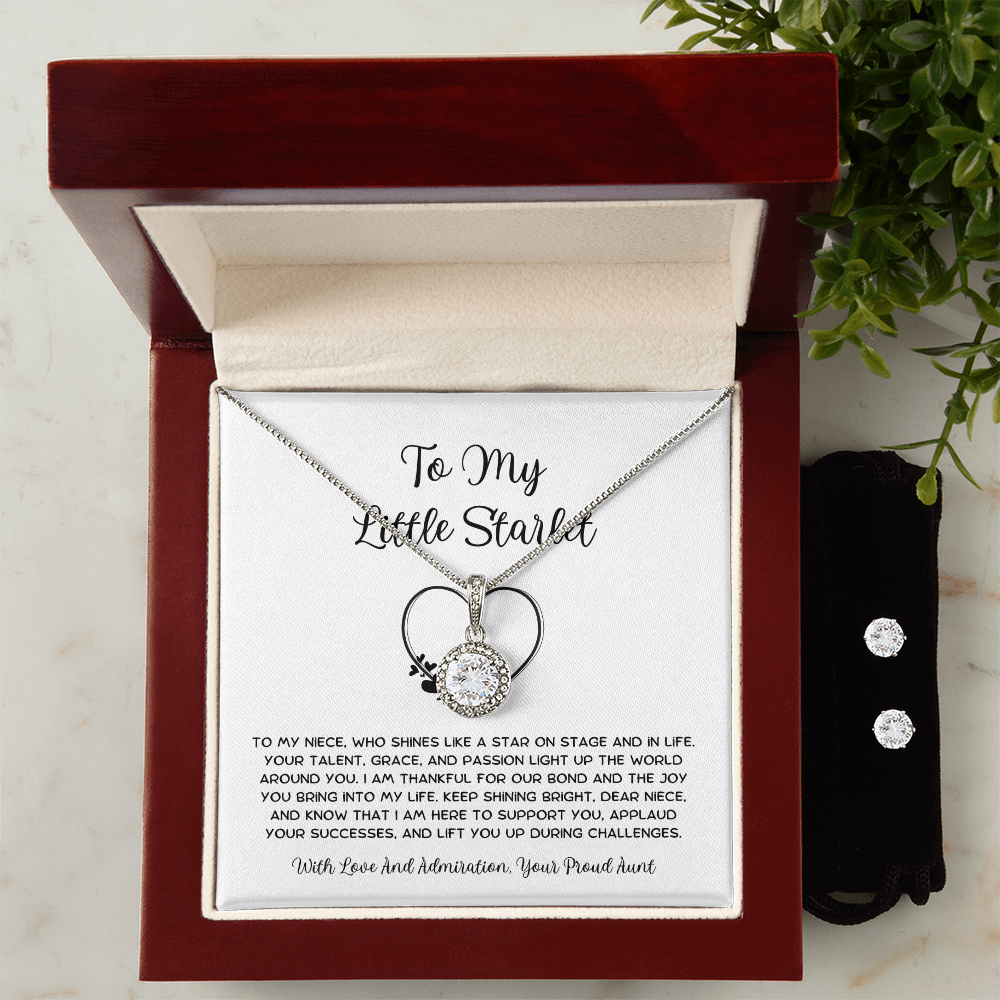 To My Little Starlet - From Aunt to Niece Eternal Hope Necklace With Earrings
