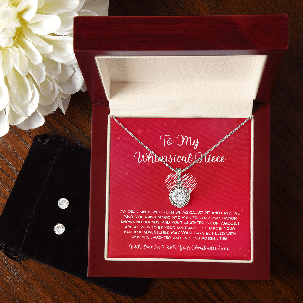 To My Whimsical Niece - From Aunt to Niece Eternal Hope Necklace With Earrings