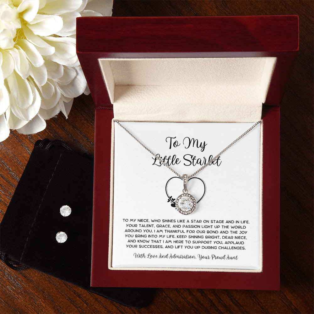 To My Little Starlet - From Aunt to Niece Eternal Hope Necklace With Earrings