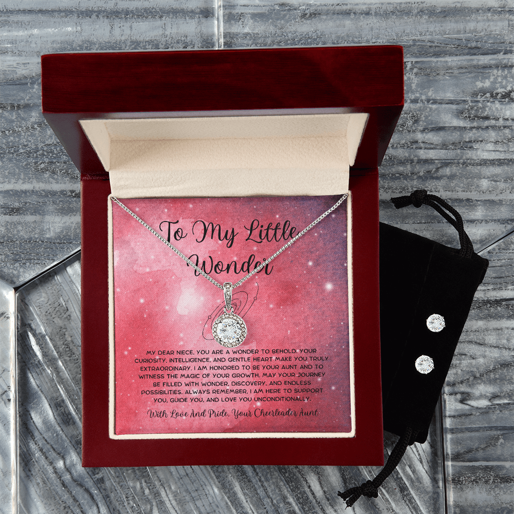 To My Little Wonder - From Aunt to Niece Eternal Hope Necklace With Earrings