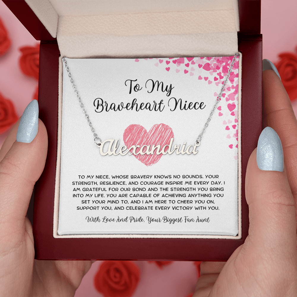 To My Braveheart Niece - From Aunt to Niece Custom Name Necklace