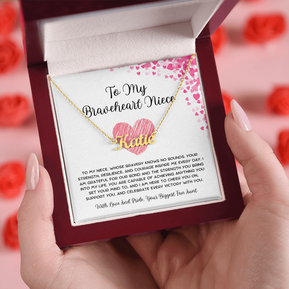 To My Braveheart Niece - From Aunt to Niece Custom Name Necklace