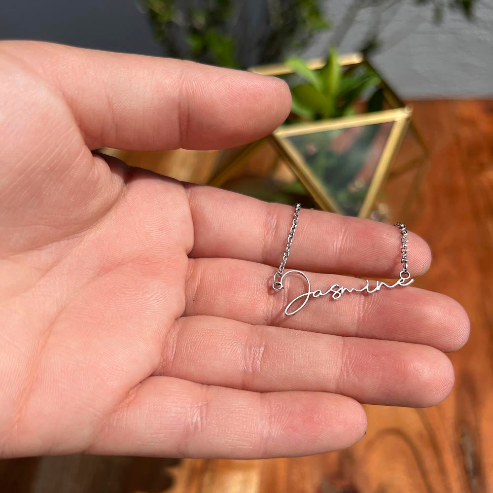 To My Braveheart Niece - From Aunt to Niece Signature Name Necklace