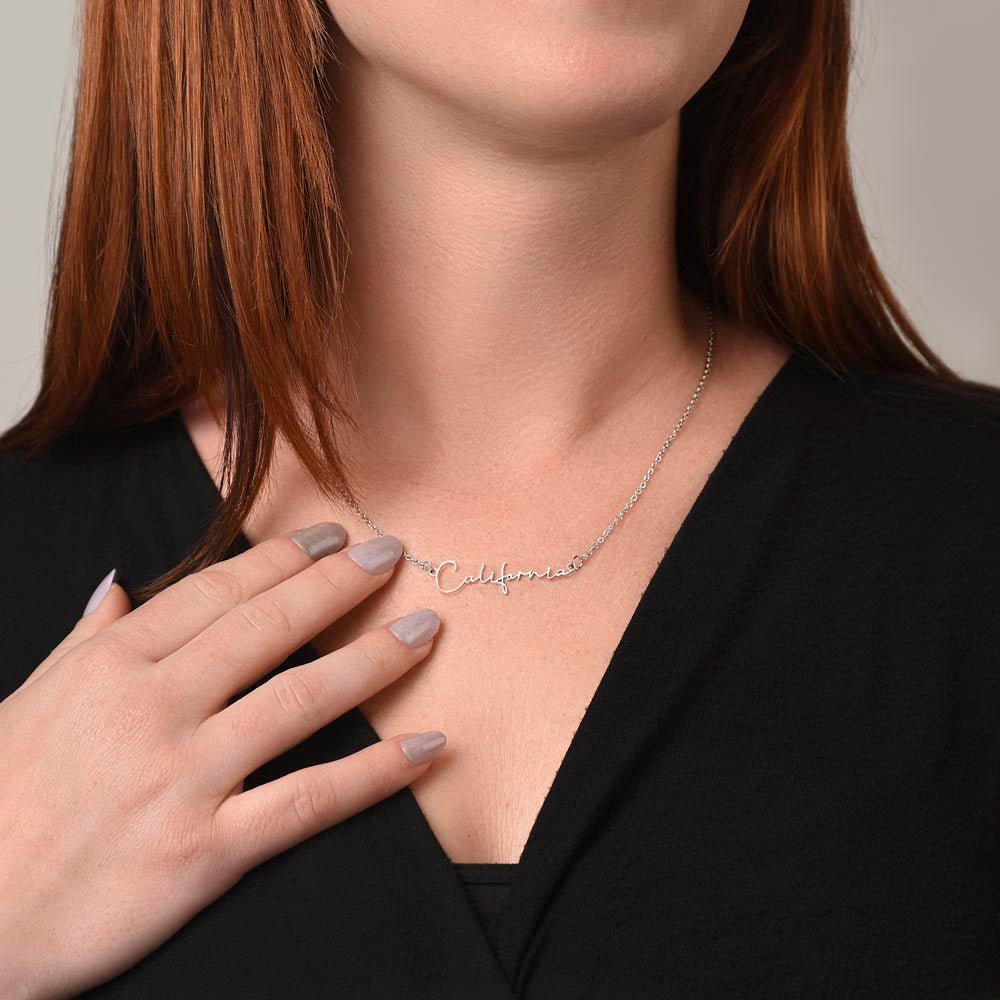 To My Braveheart Niece - From Aunt to Niece Signature Name Necklace