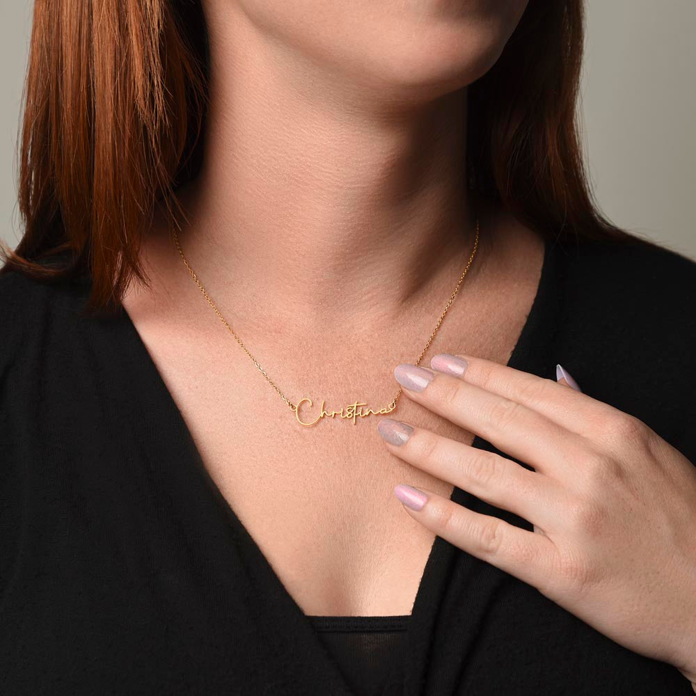 To My Braveheart Niece - From Aunt to Niece Signature Name Necklace