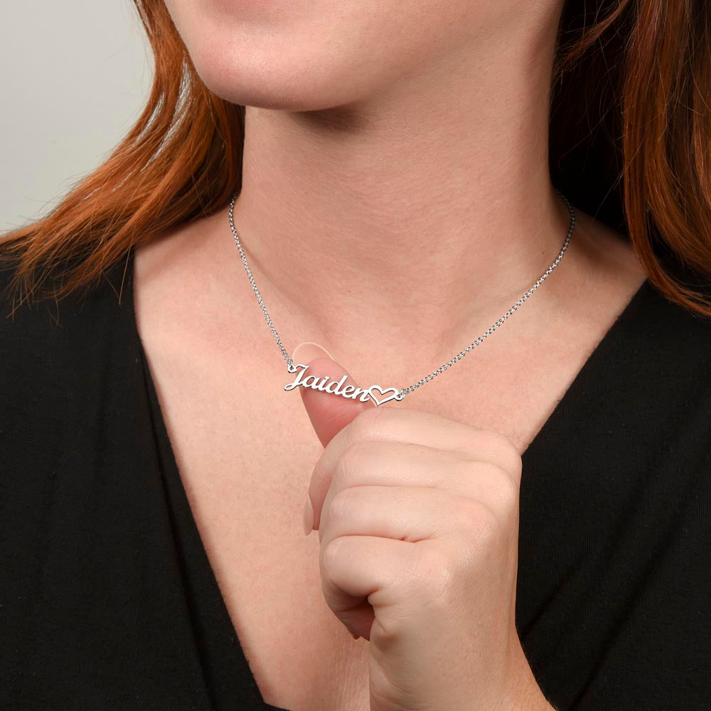 To My Braveheart Niece - From Aunt to Niece Heart Name Necklace