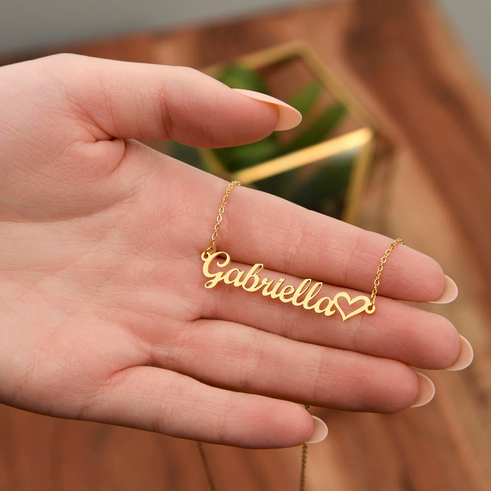 To My Braveheart Niece - From Aunt to Niece Heart Name Necklace
