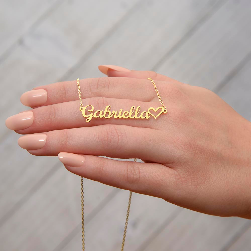 To My Braveheart Niece - From Aunt to Niece Heart Name Necklace
