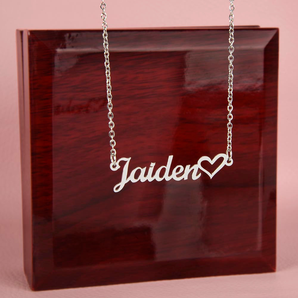 To My Braveheart Niece - From Aunt to Niece Heart Name Necklace