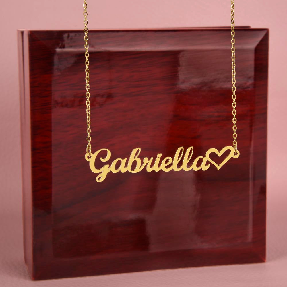 To My Braveheart Niece - From Aunt to Niece Heart Name Necklace