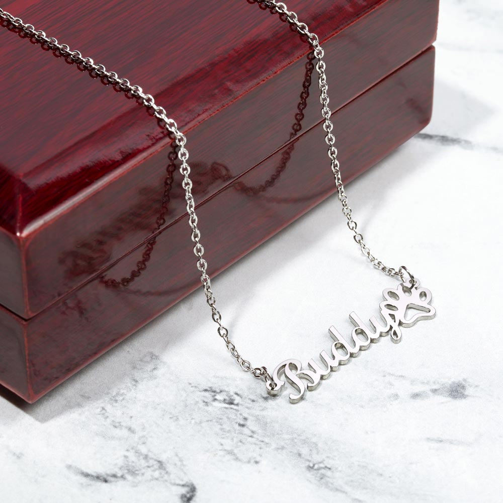 To My Braveheart Niece - From Aunt to Niece Paw Print Name Necklace