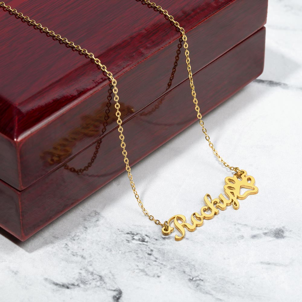 To My Braveheart Niece - From Aunt to Niece Paw Print Name Necklace