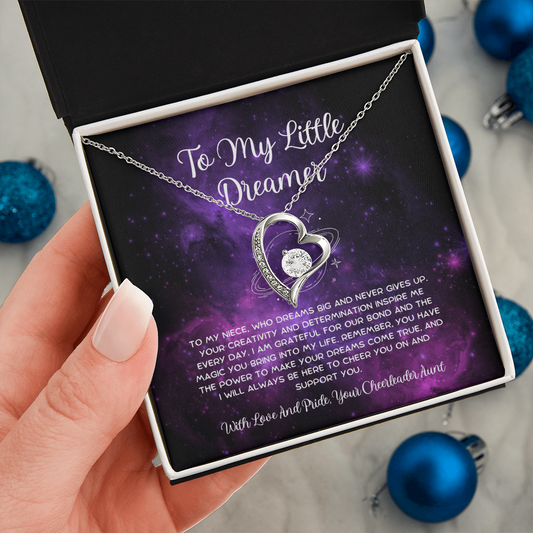 To My Little Dreamer - From Aunt to Niece Forever Love Necklace