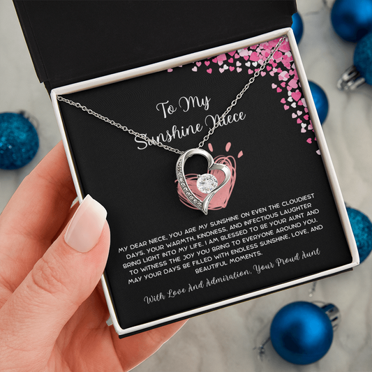 To My Sunshine Niece - From Aunt to Niece Forever Love Necklace