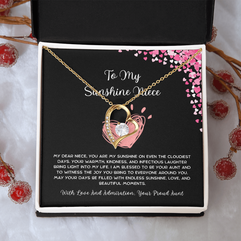 To My Sunshine Niece - From Aunt to Niece Forever Love Necklace