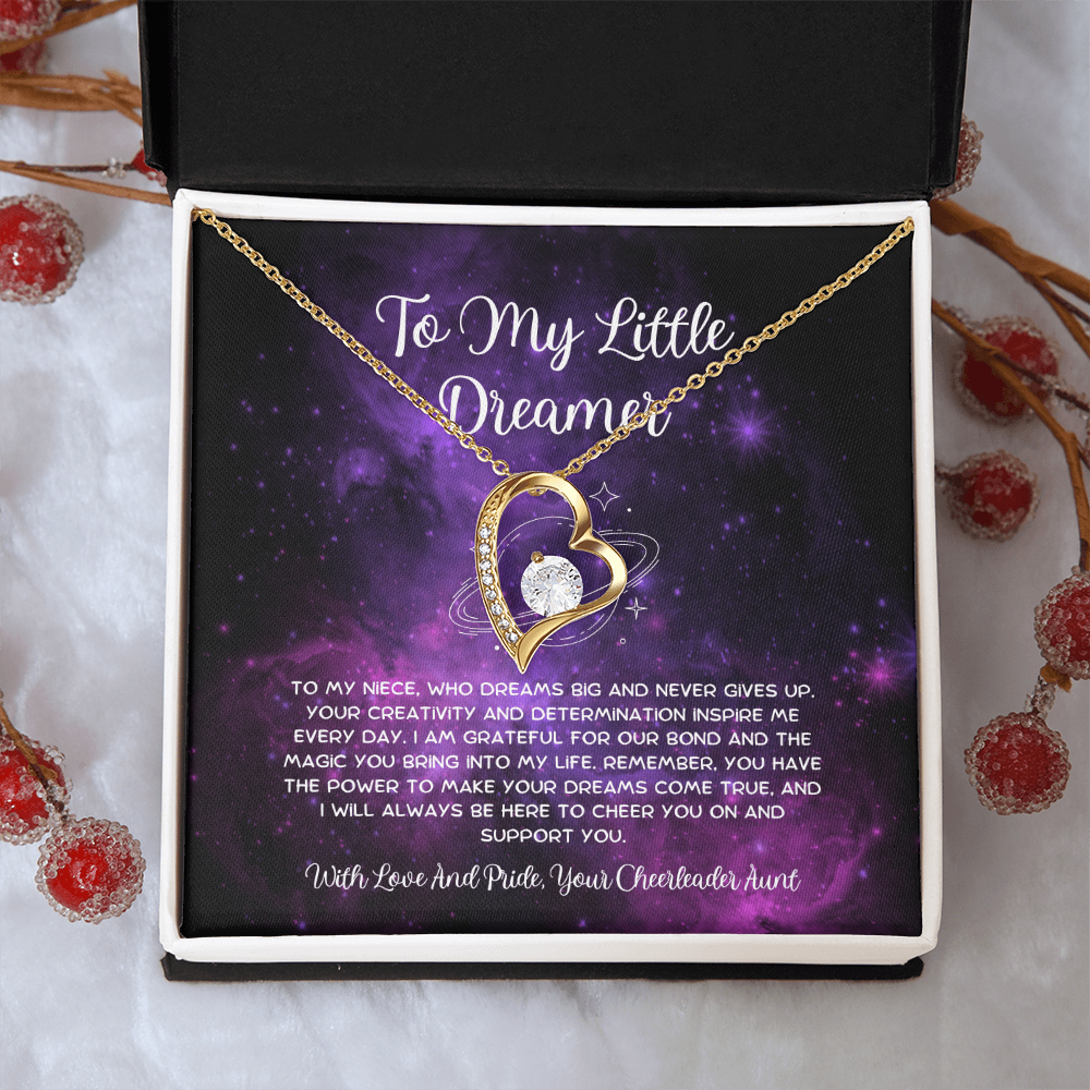 To My Little Dreamer - From Aunt to Niece Forever Love Necklace