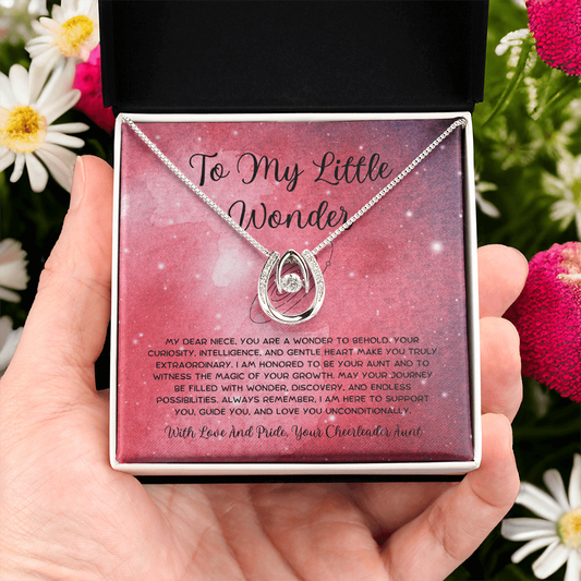 To My Little Wonder - From Aunt to Niece Lucky In Love Necklace