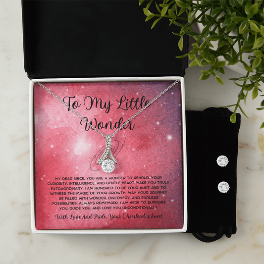 To My Little Wonder - From Aunt to Niece Alluring Beauty Necklace With Earrings