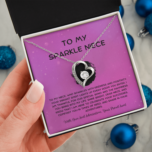 To My Sparkle Niece - From Aunt to Niece Forever Love Necklace