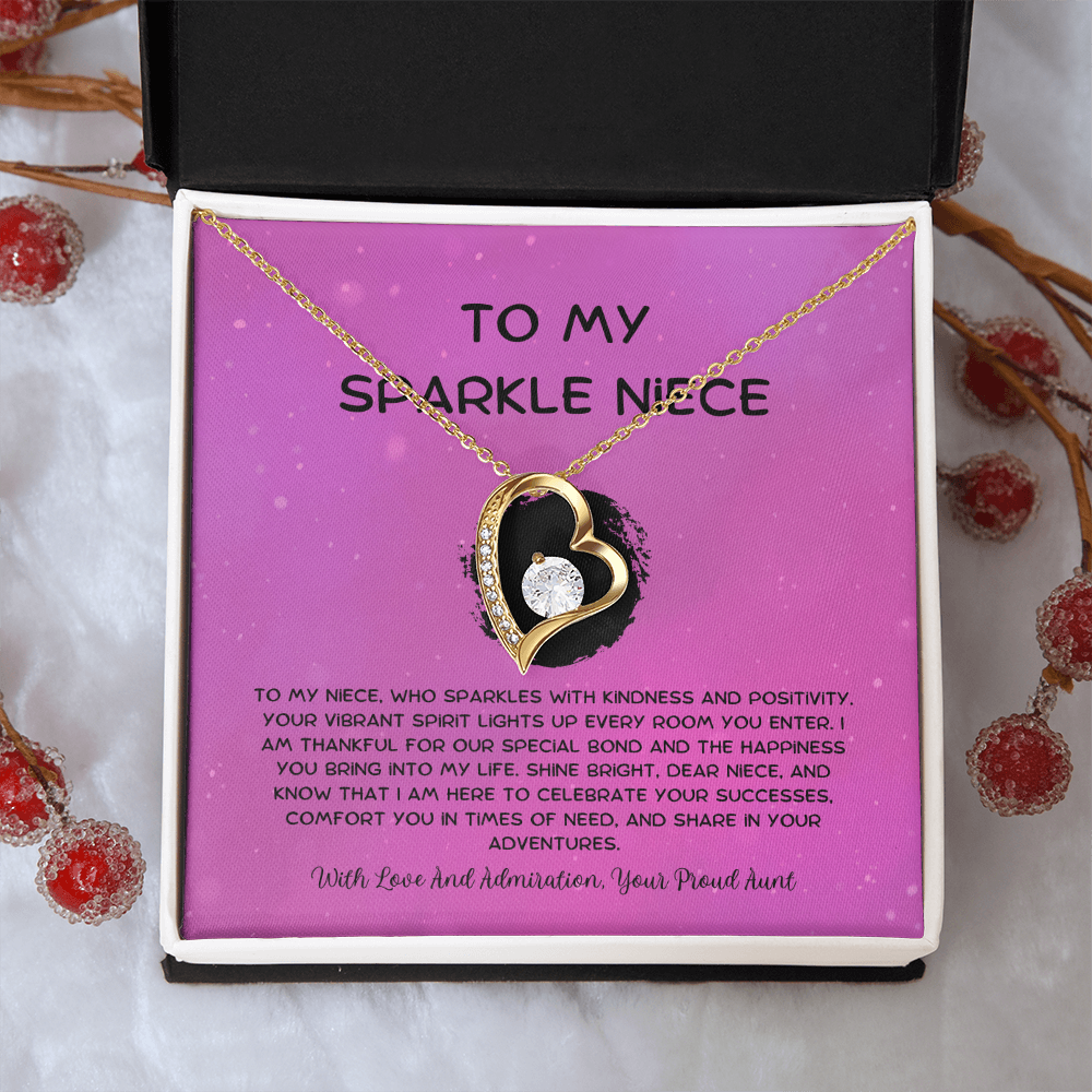 To My Sparkle Niece - From Aunt to Niece Forever Love Necklace