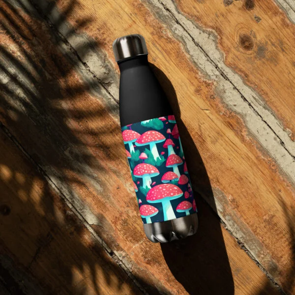 Mushroom Themed Steel Water Bottle